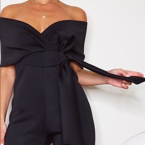 Pretty Little Things Black Flare Scuba Jumpsuit 8